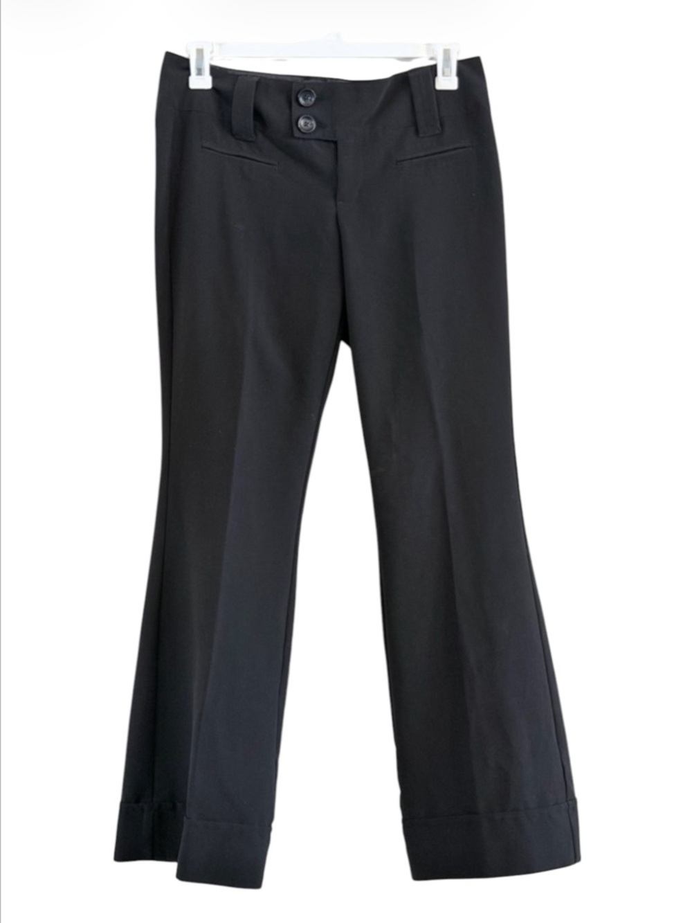 Spacegirlz Y2K Black Wide Leg Flare Cuffed Pants Juniors 11